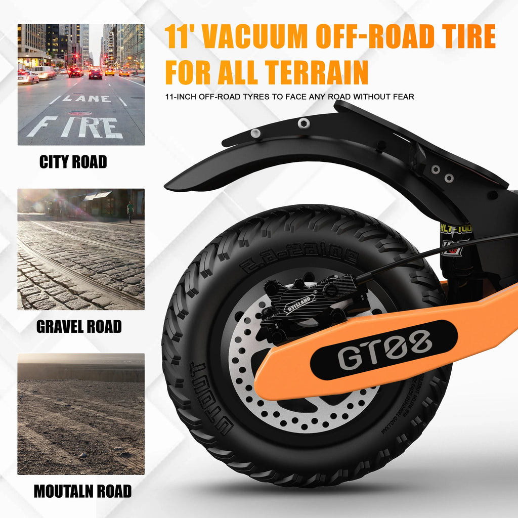 5600W Dual Motor Electric Scooter for Adults – 60V 27Ah, 11-Inch Off-Road Tires, Folding eScooter with Seat, Up to 46 MPH